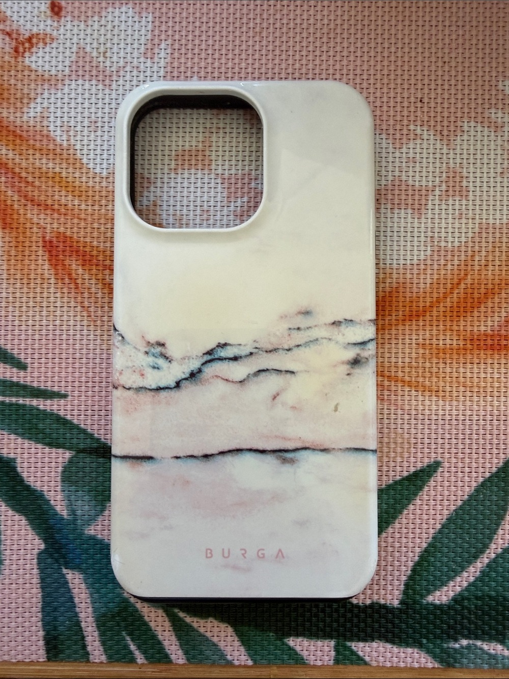 BURGA White/Pink/Blue Marble iPhone Case